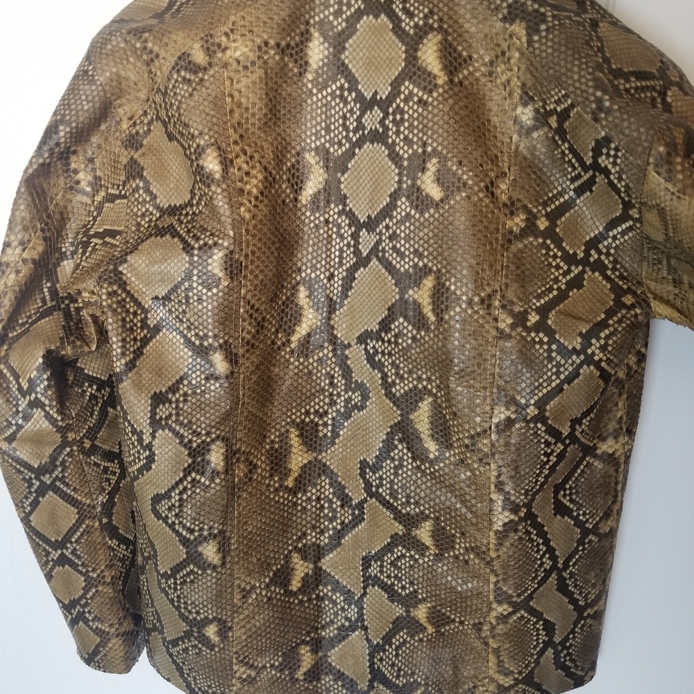 Python Snakeskin Leather Jacket Size-M - Picture 10 of 11